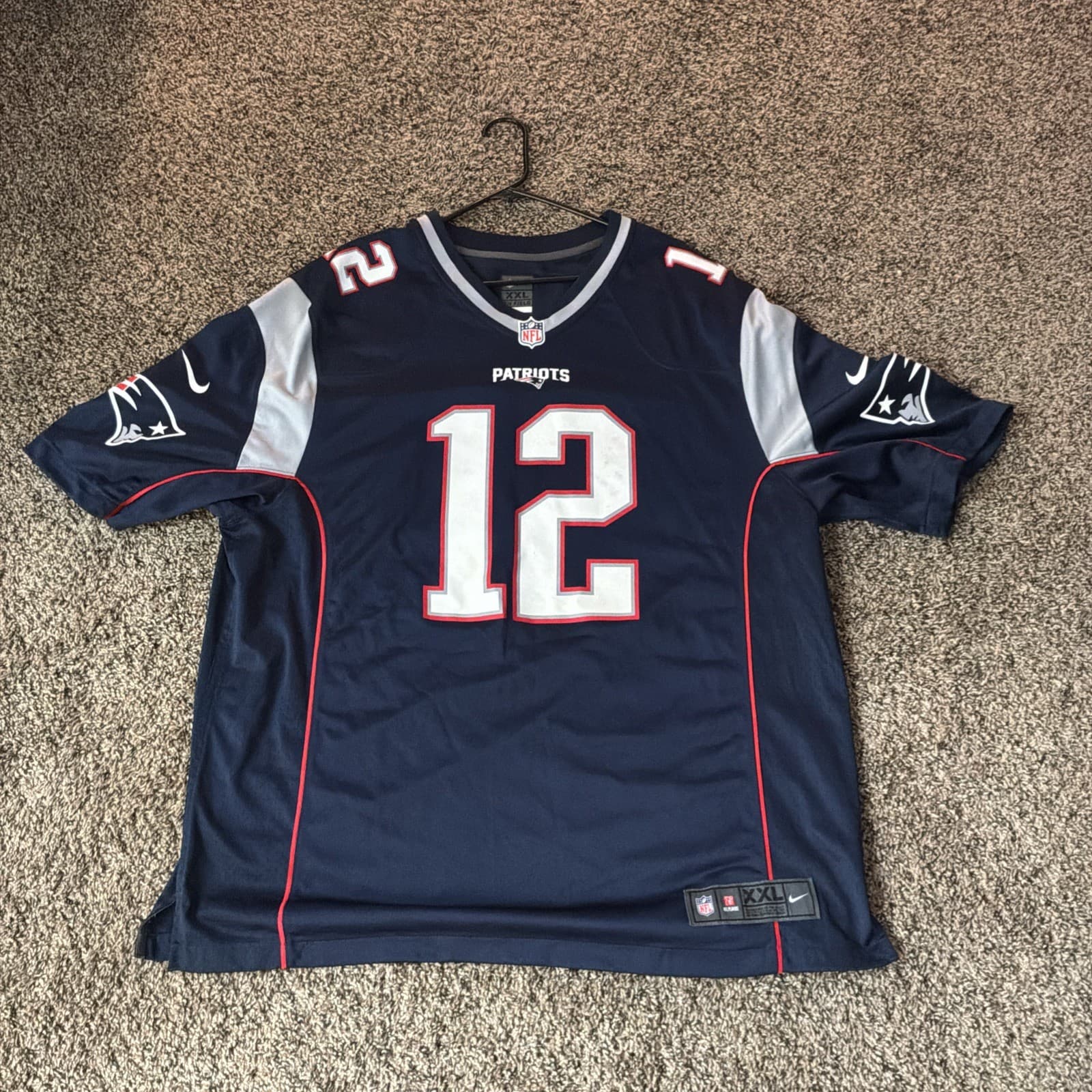 Tom Brady 12 New England Patriots Jersey XXL Nike On Field Navy NFL Authentic