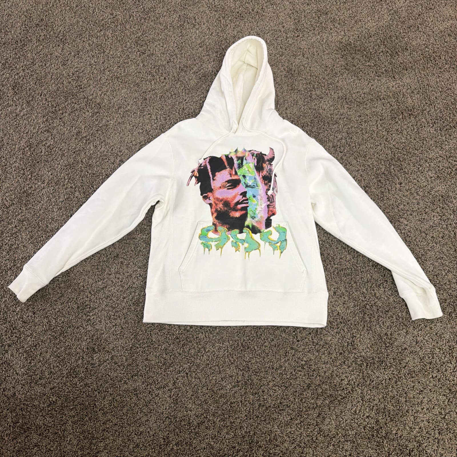 Juice WRLD X Vlone Hoodie, White, Size M