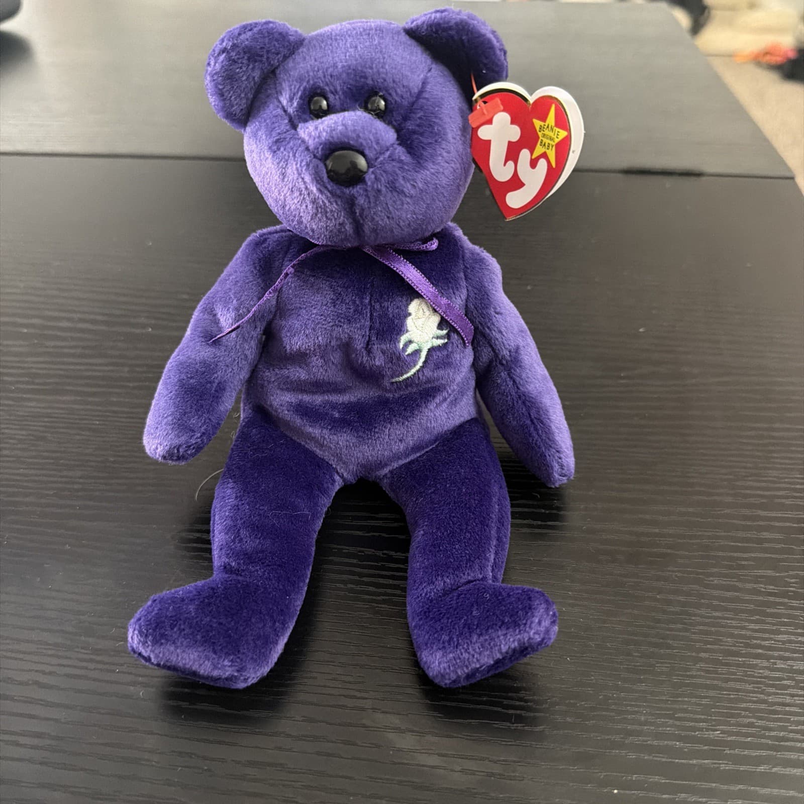1997 Ty Original Beanie Baby Princess Diana Teddy Bear Retired Royal Purple