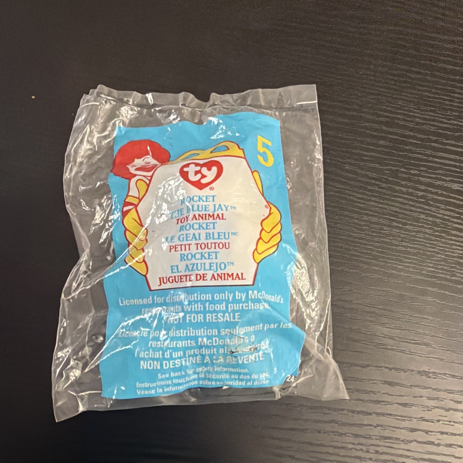 1993 McDonalds TY Teenie Beanie Baby Rocket the Blue Jay Bird Brand New