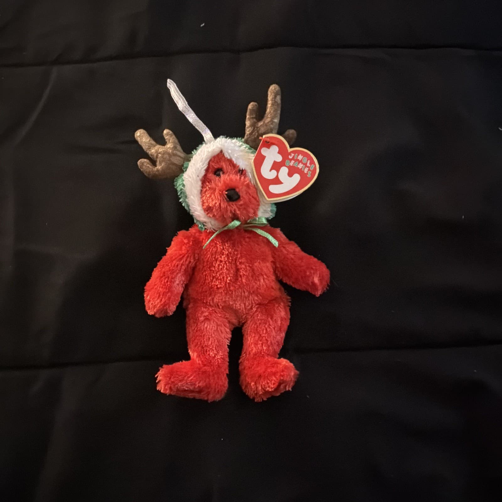 TY Jingle Beanies 2002 HOLIDAY TEDDY Ty Beanie Babies Ornament Vintage Plush #8