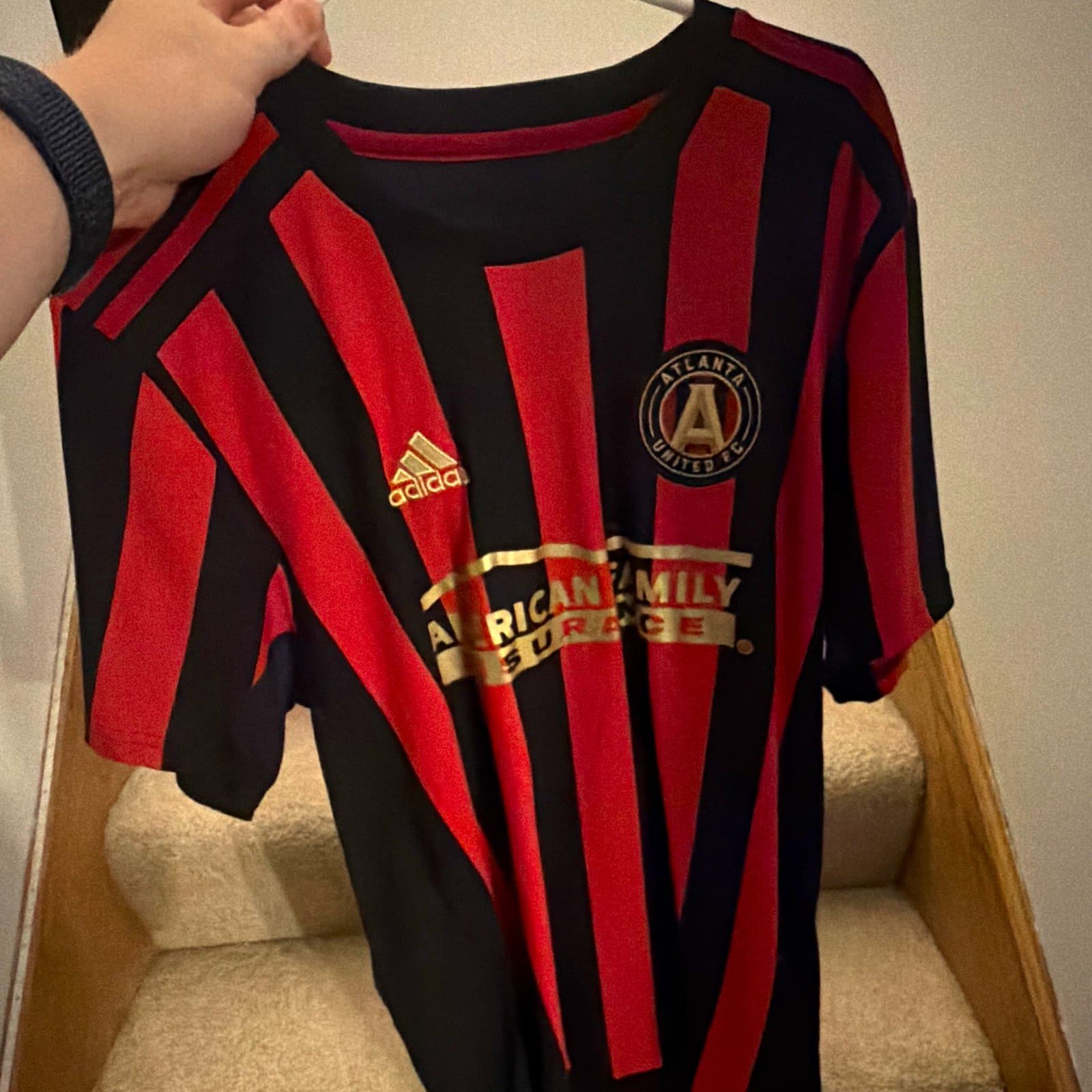 adidas Atlanta United FC Officially Licensed MLS Soccer Jersey Black Red Size L