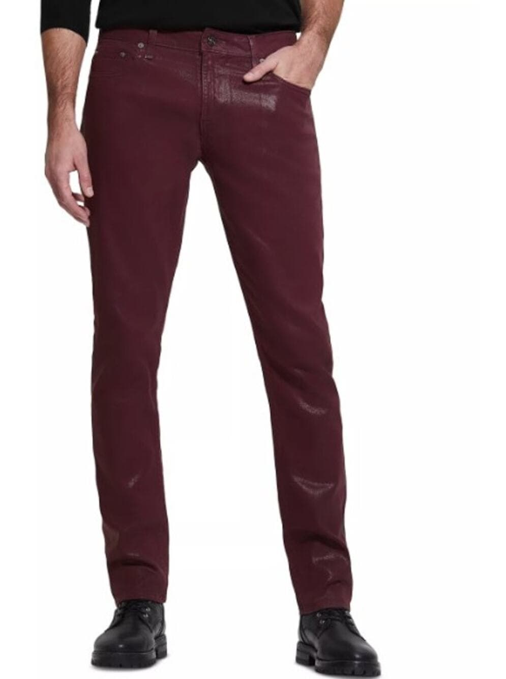 GUESS Men's Slim Tapered-Fit Regal Plum Coated Jeans - 38x32 - NWT