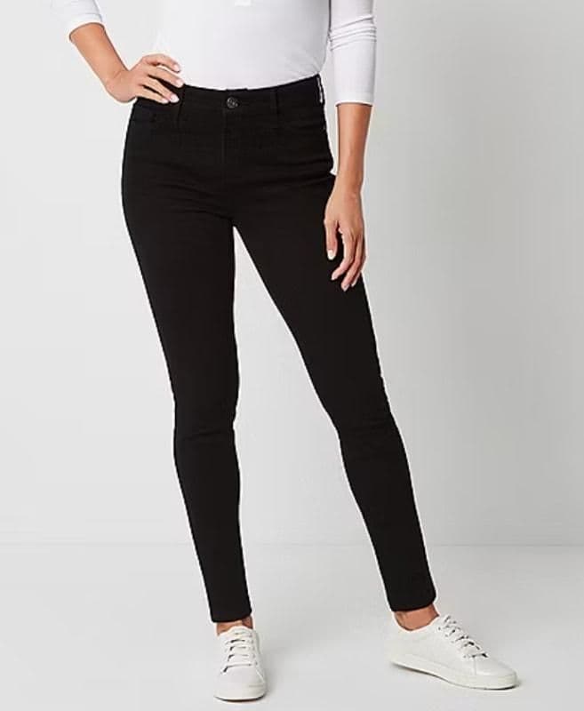 St. John's Bay - Tall Secretly Slender Stretch Fabric Mid Rise Skinny Fit Jeans - new-with-tags - St. John's Bay
