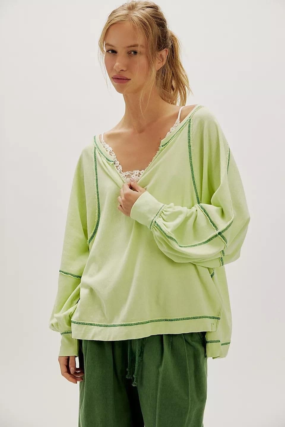 FREE PEOPLE - Wish I Knew Tee Long Sleeve - XS - XS - Tops - new-with-tags - Free People