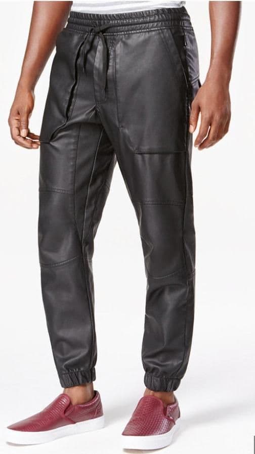 Ring Of Fire Faux Leather Biker Jogger Pants - XL - L - Bottoms - pre-owned---good - Ring of Fire