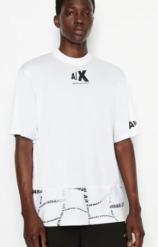 ARMANI EXCHANGE Organic Jersey Cotton Regular Fit Logo T-Shirt - SM - NWT - S - Tops - new-with-tags - Armani Exchange