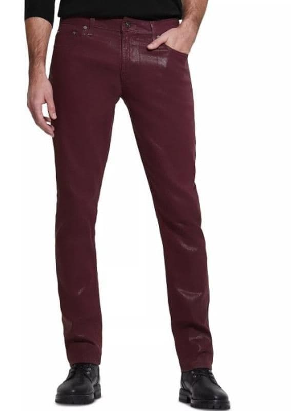 GUESS Men's Slim Tapered-Fit Regal Plum Coated Jeans - 38x32 - NWT - 38X32 - Bottoms - new-with-tags - GUESS