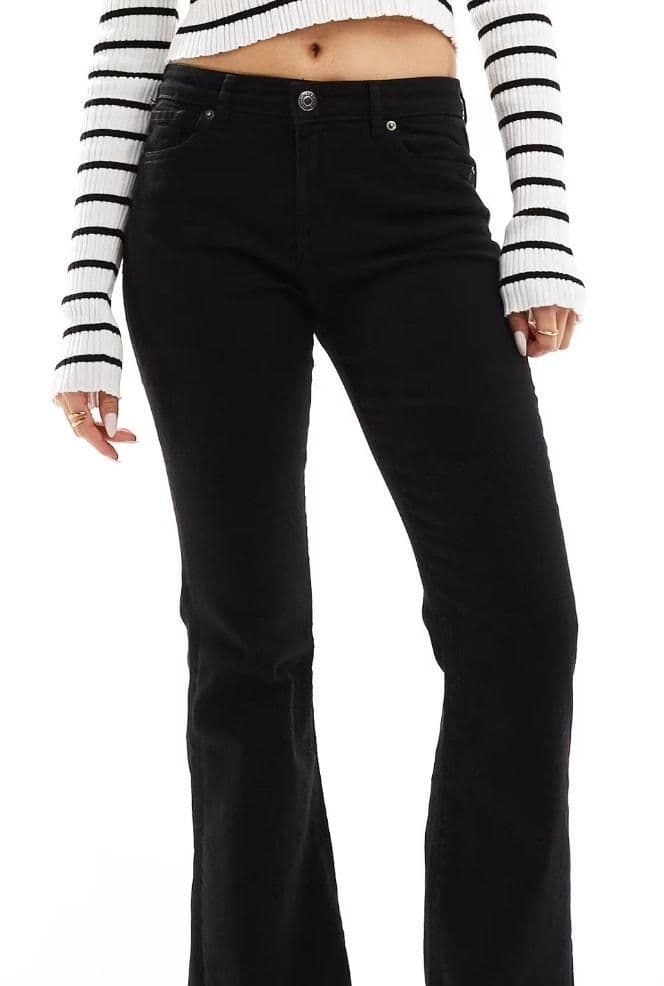 Bershka High Waisted Flared Jeans - Black - Size 2 - new-with-tags - Bershka