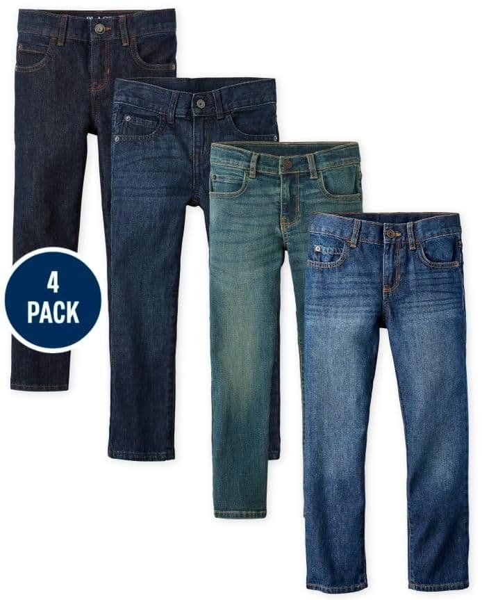 The Children’s Place Boys Straight Jeans 4-Pack - Multi Color - Bottoms - 18 - new-with-tags - The Children's Place