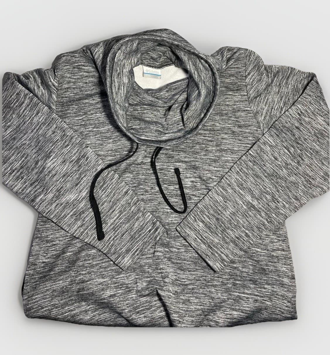 COLUMBIA Women Gray Small Fleece Sweater Outdoor Athleisure Cowl Neck Pullover