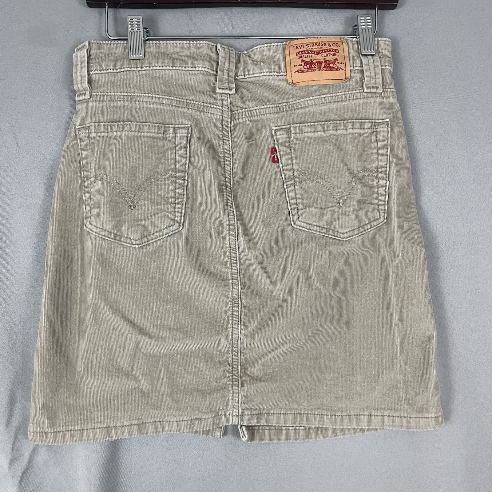 Levis Corduroy Skirt Juniors Size 1 Tan Low Slouch 100% Cotton Western Tan
