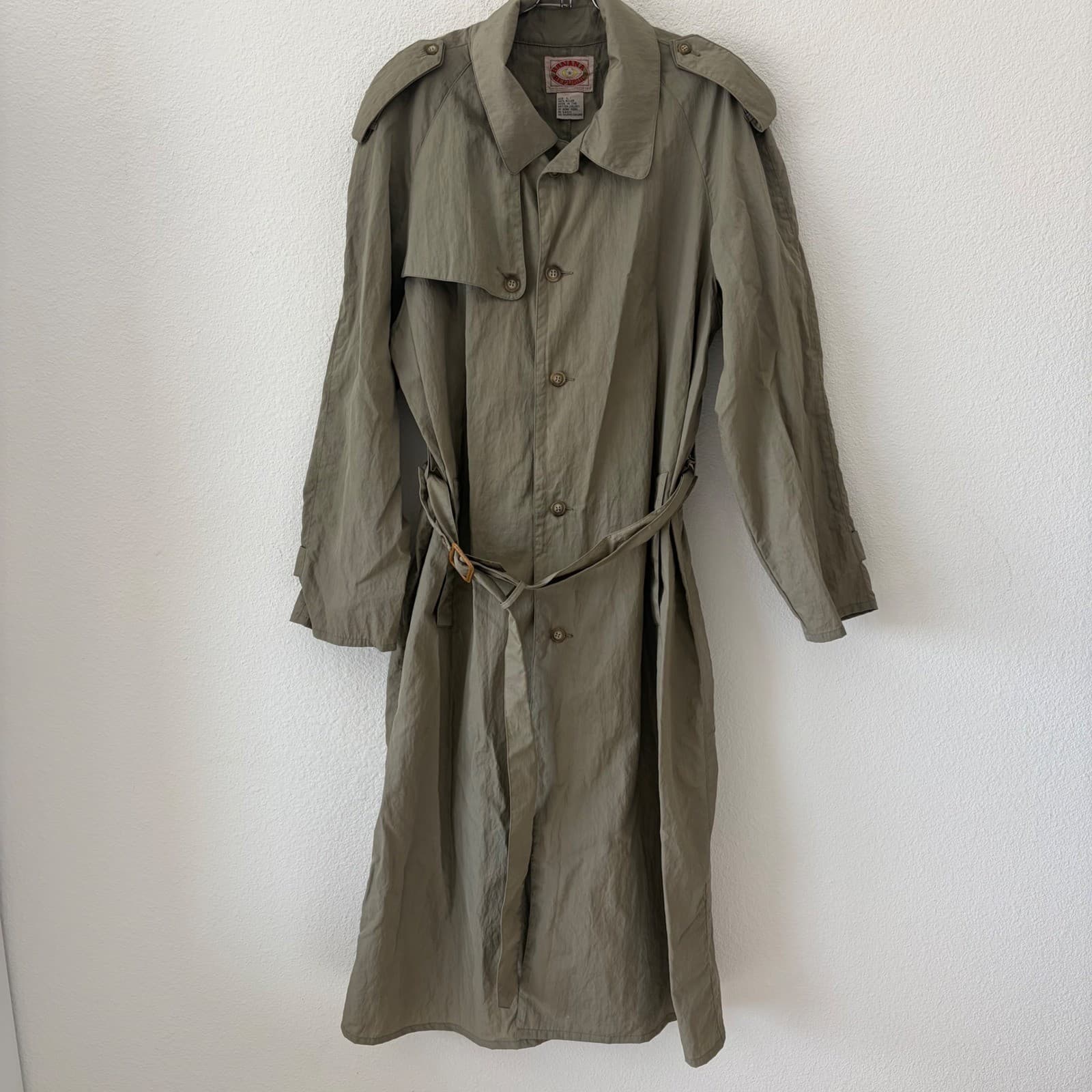 Vintage Banana Republic Mill Valley California Trench Coat LG 80s Hong Kong Mens