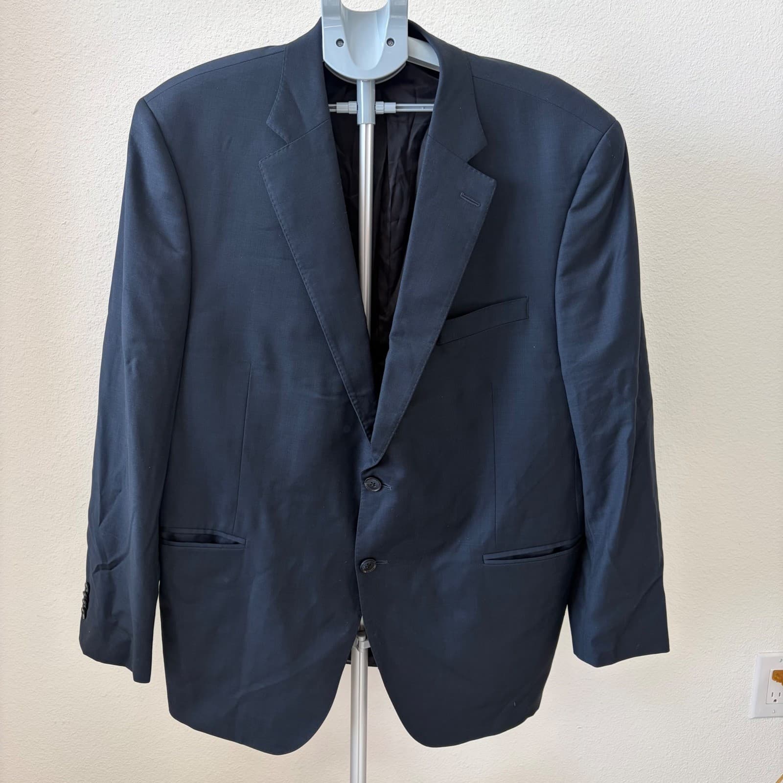 Peter Millar Blazer Men 48R Blue 100% Wool 2-Button Sport Coat Union Made Canada