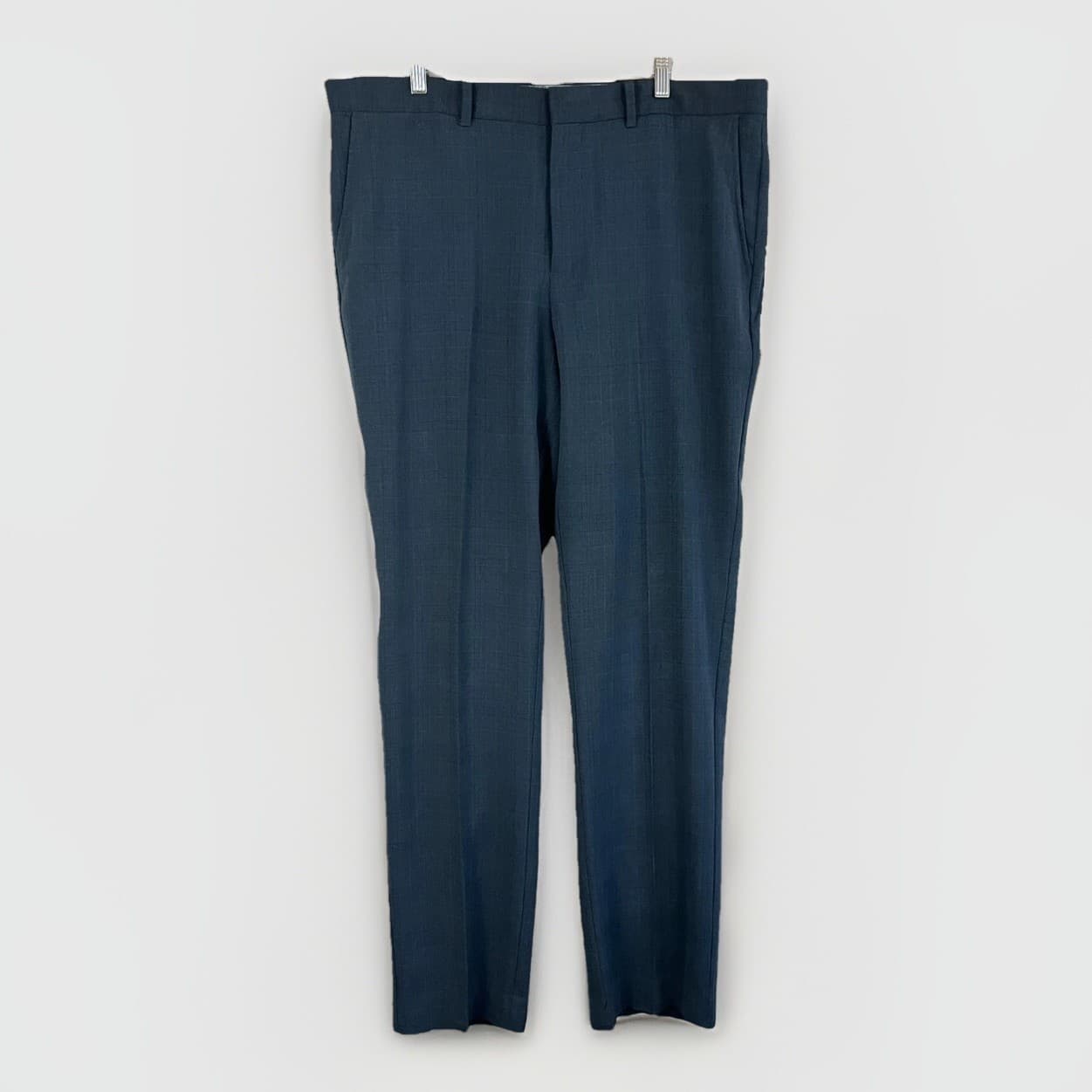 Dockers Dress Pants Mens 38 X 32 Blue Plaid Stretch Straight Leg Formal Business
