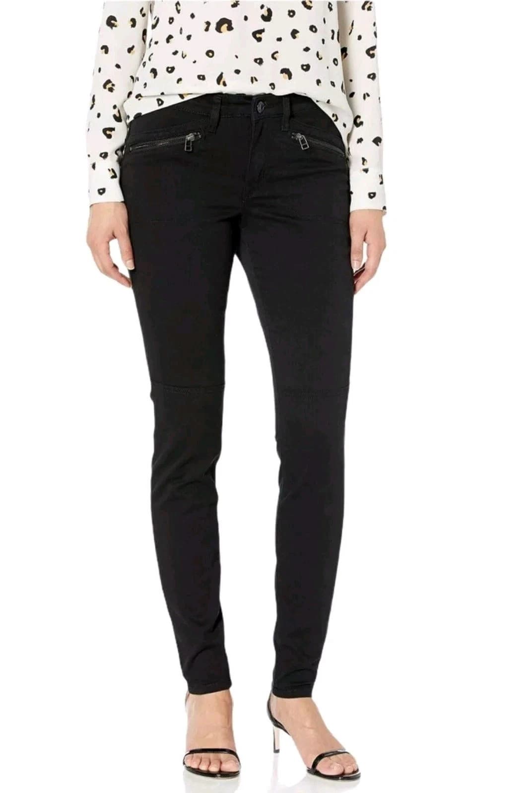 William Rast Black Junior 27 Zip Pocket Ankle Jane Skinny Jeans Biker Cyber Punk