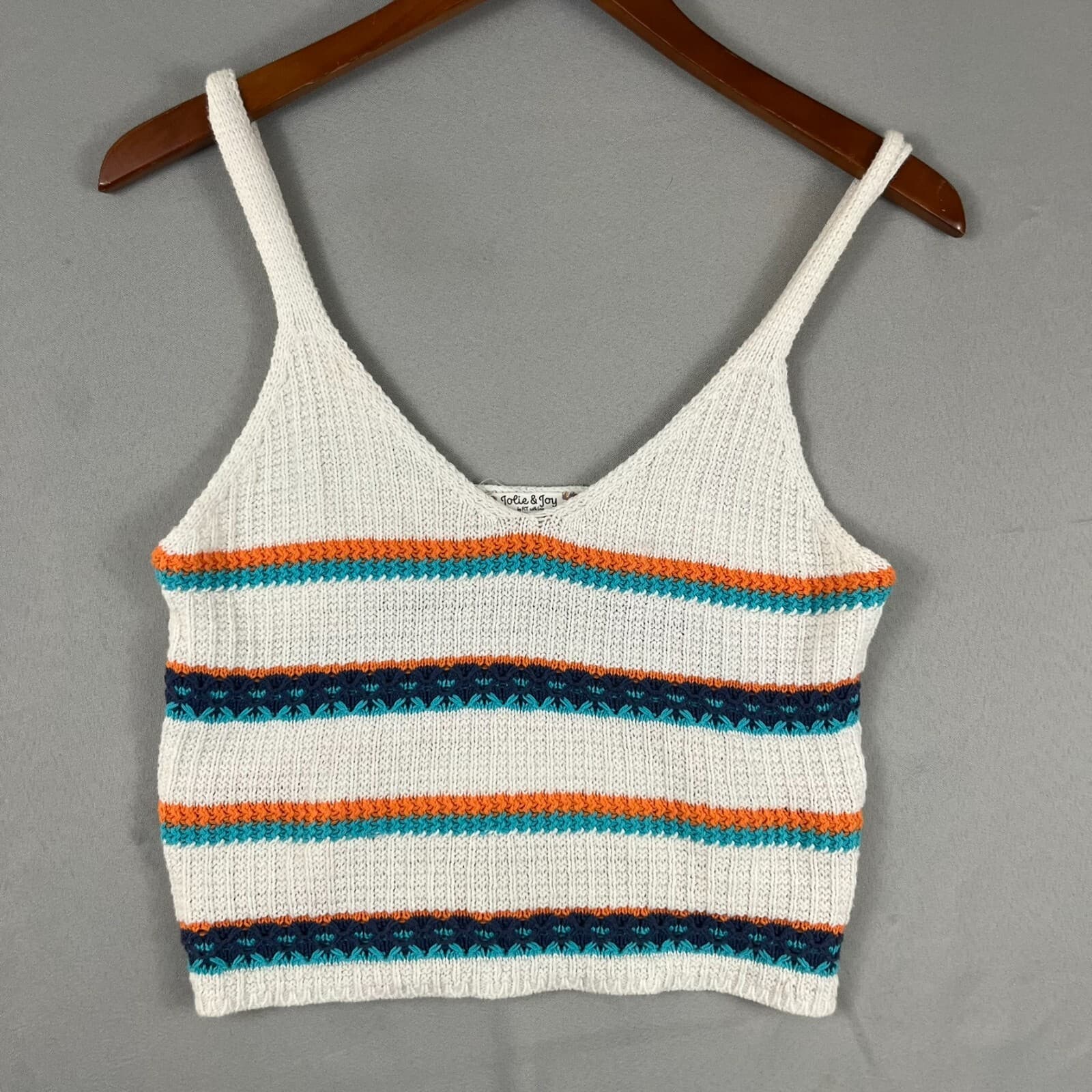 Jolie & Joy Knit Crop Top Junior Medium Retro Boho Retro Festival Coachella Look