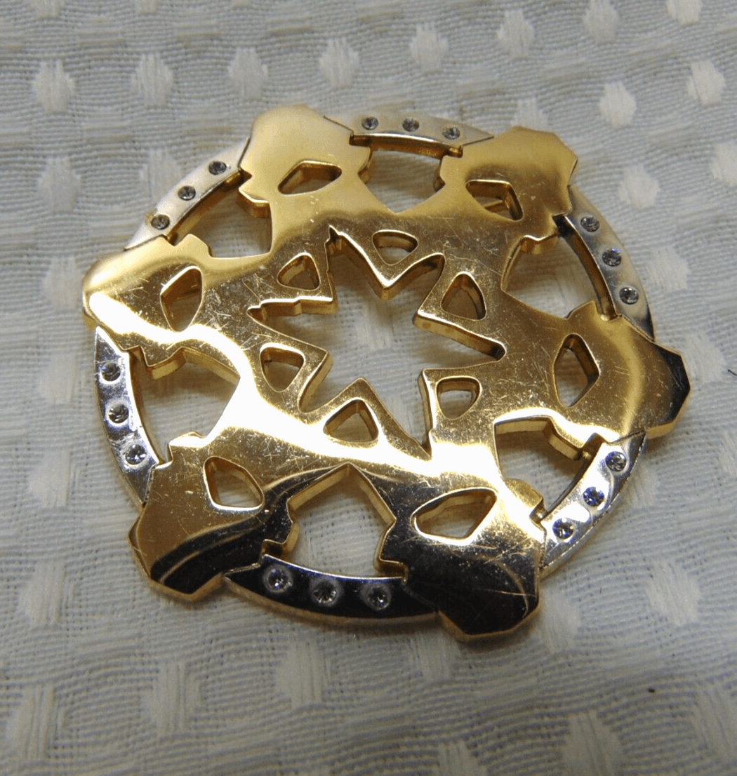 El Zaribah Lady Ronda 2010 RG Awards Fresno, CA Gold Tone Pin With Rhinestones