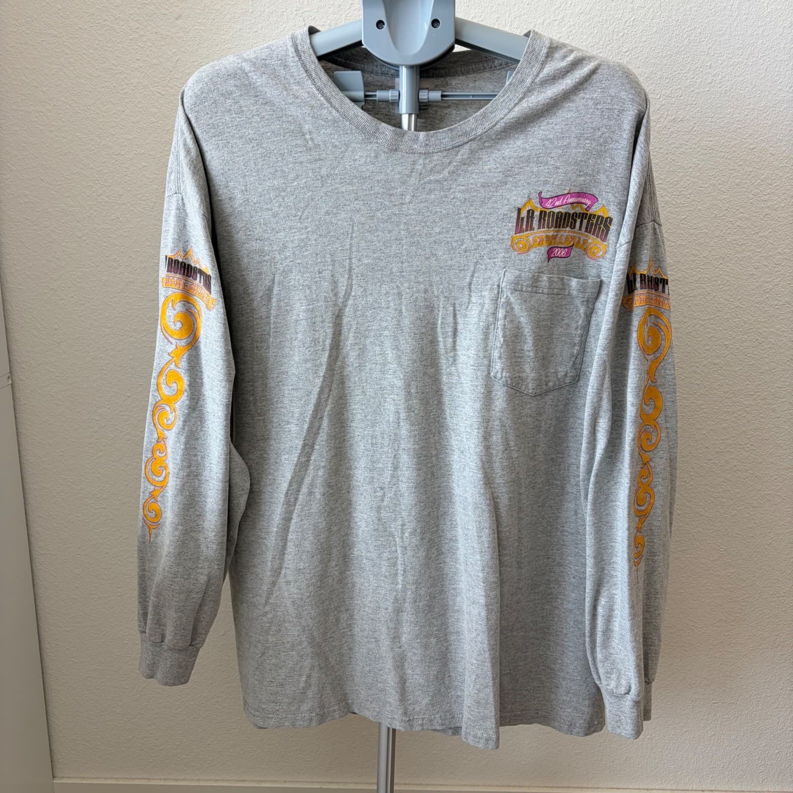 Hanes L.A. Roadsters Show & Swap Mens 2XL Gray 2006 Vintage Long Sleeve Shirt