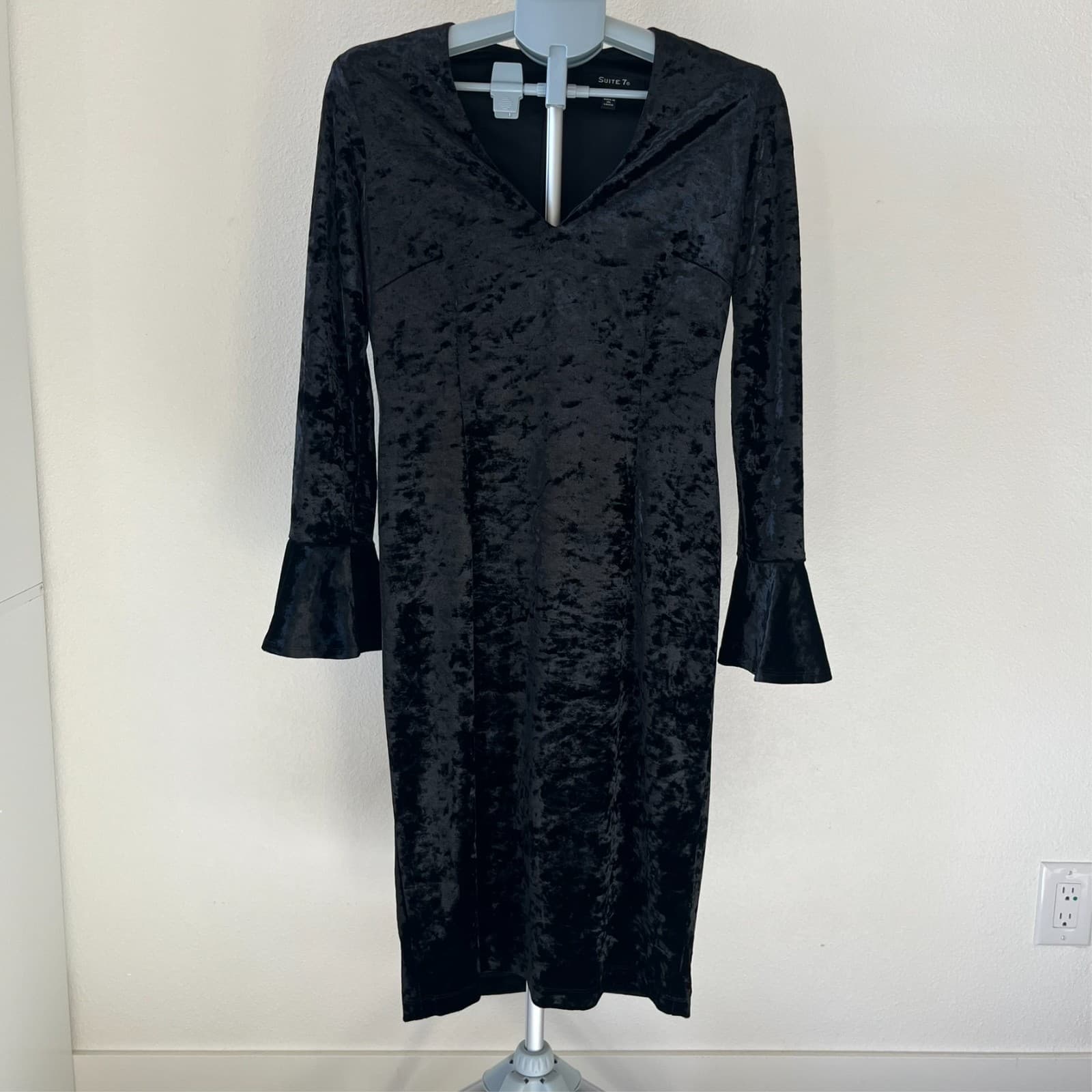 Black Velvet Dress Size 8 Dark Whimsy Goth Halloween Morticia Addams Elvira