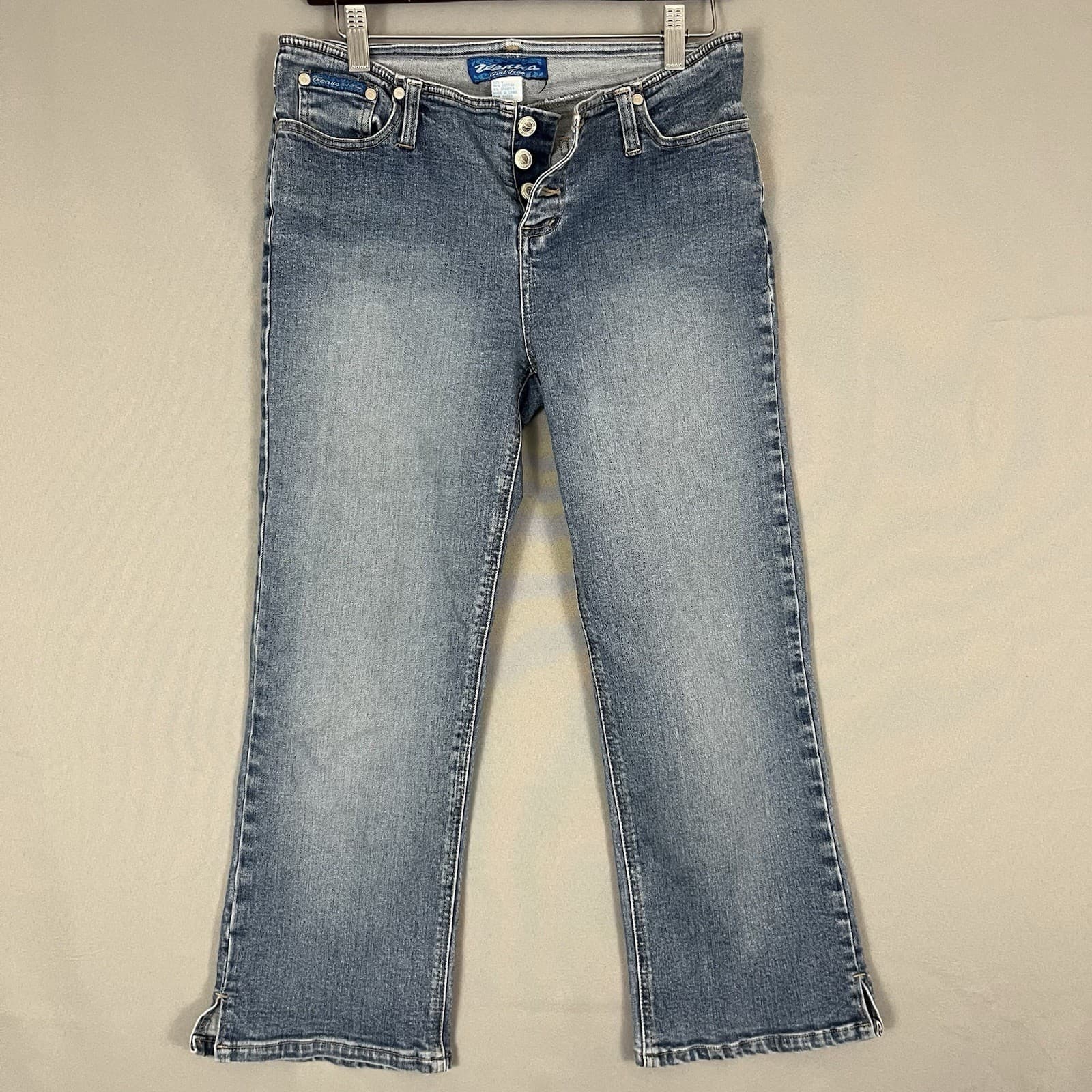 Vintage Y2K 2000s Venus Girl Trap Low Rise Button Fly Denim Blue Jeans Size 9