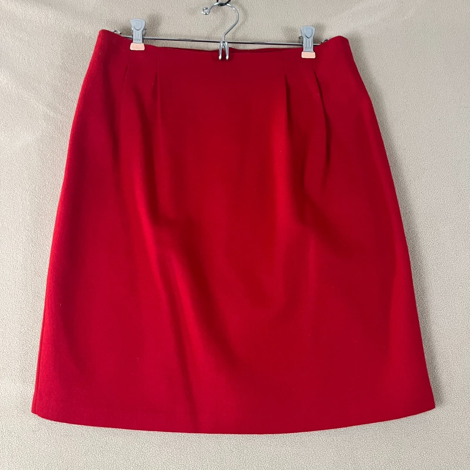 Fundamental Things Petites Woman Size 12 Red Pencil Skirt Wool Straight Career