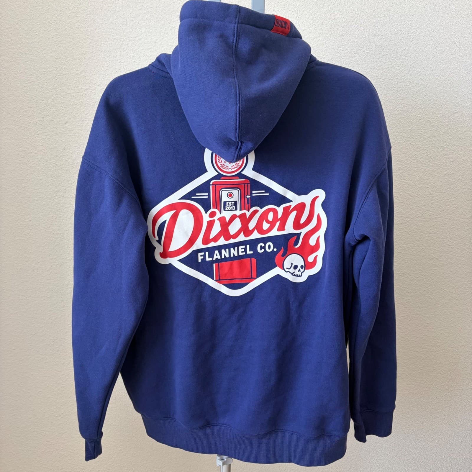 Dixxon Flannel Co Hoodie Mens Large Blue Petrol Graphic Pullover Sweatshirt