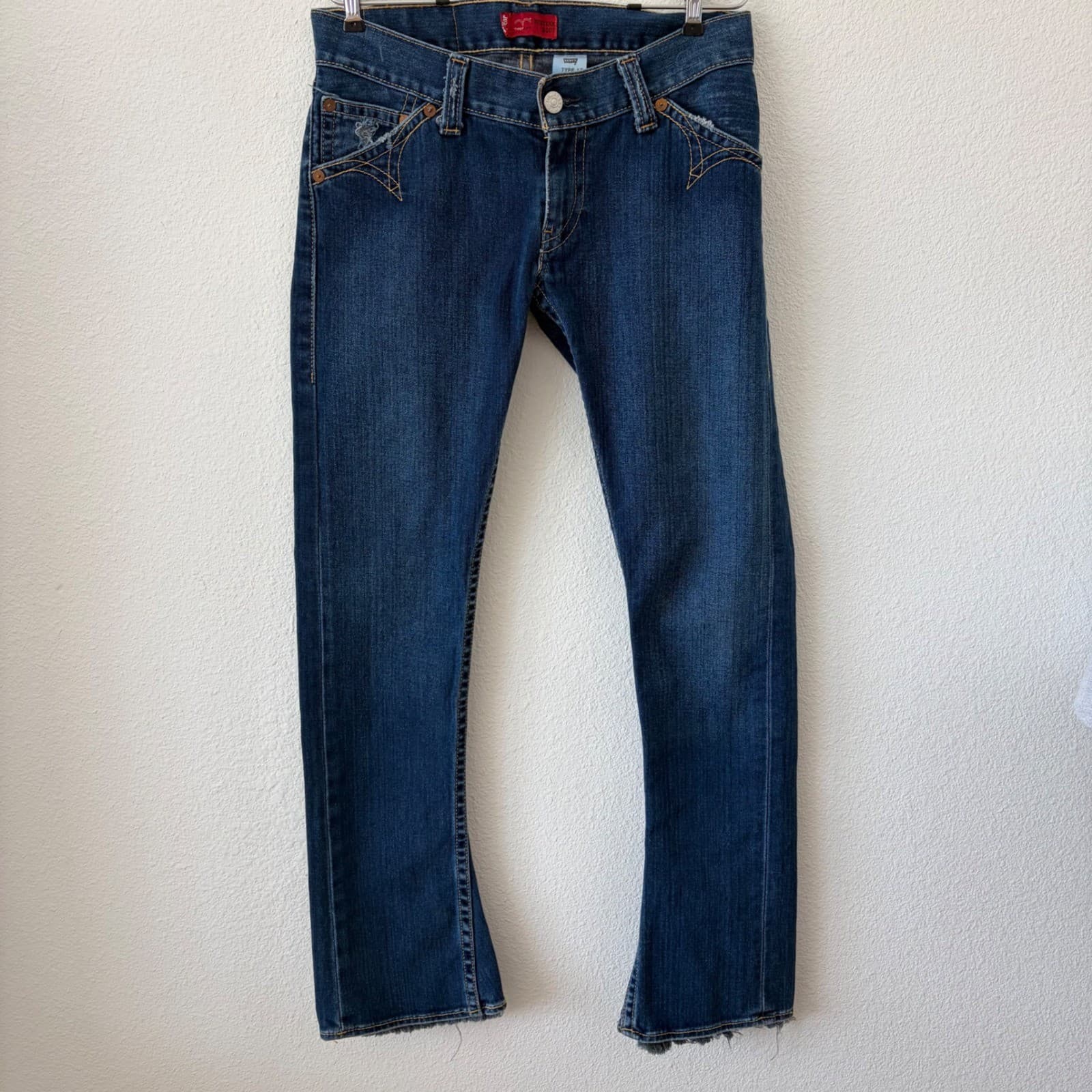 Levi's Type 1 Western Boot Jeans Mens 30M Dark Wash Star Stitch Vintage Y2K 2000