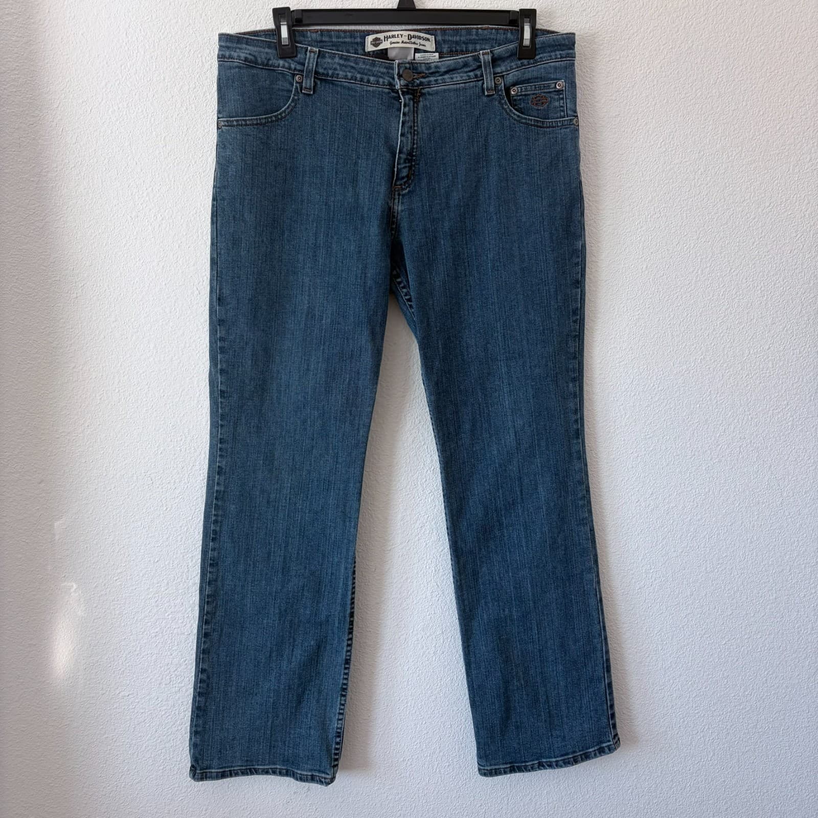 Vtg Harley-Davidson Genuine MotorClothes Jeans Size 16 Blue Denim Straight Leg