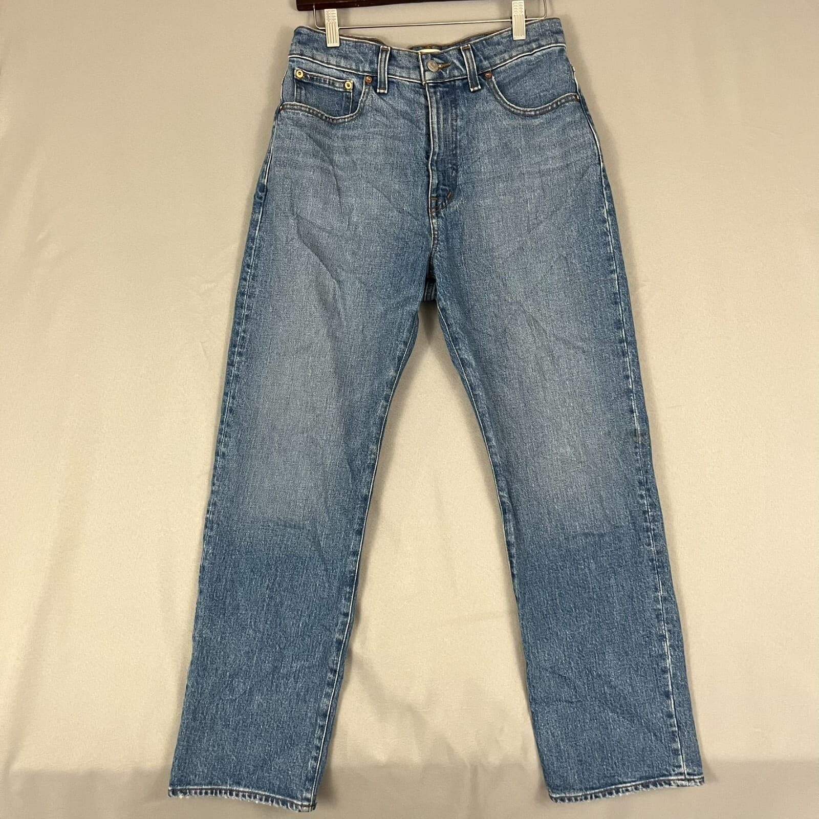 Madewell Jeans Women's 27 Blue Denim Cotton High Rise 5-Pocket Straight Leg