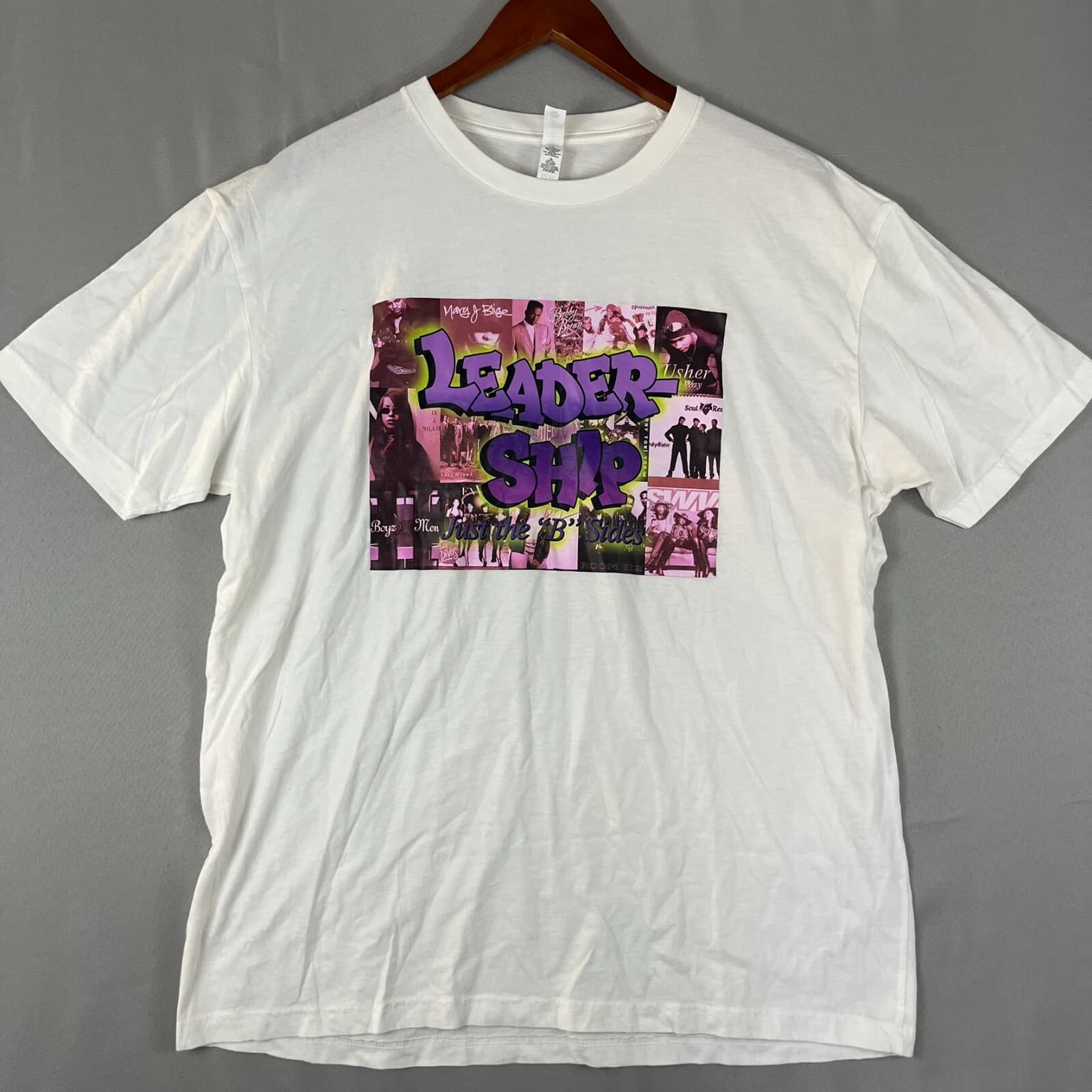 Next Level Unisex Shirt XL White & Purple 90's Rap Hip Hop and R&B Artists