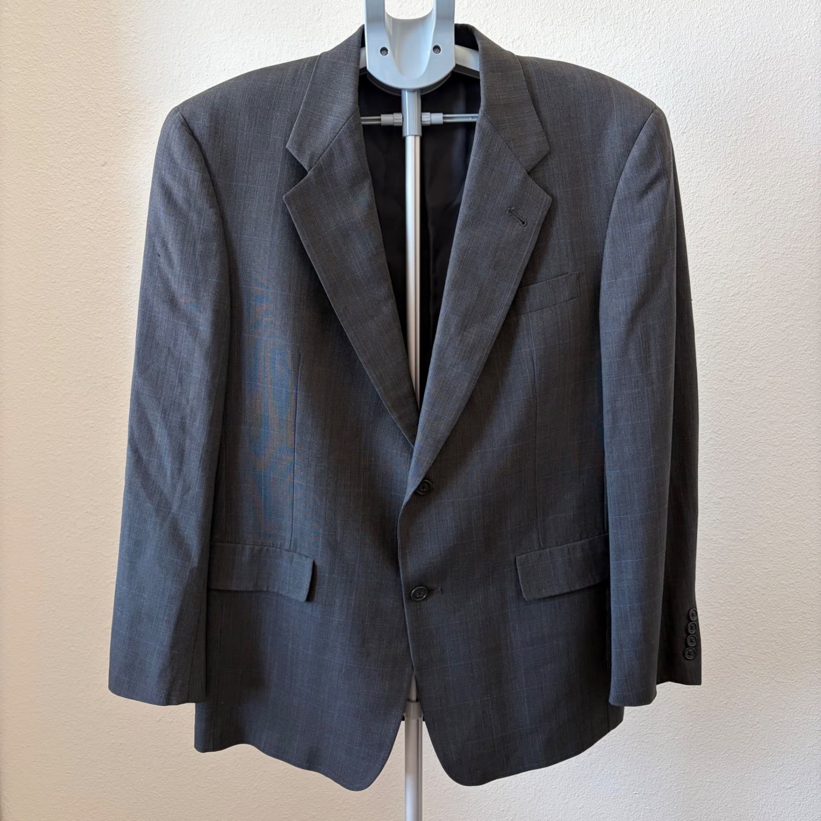 Hart Schaffner Marx Blazer Mens 40R Grey Windowpane Nordstrom Suit Coat 2 Button