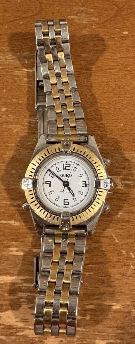 Guess Water Resistant Gold Silver Two-tone Watch Vintage Vtg