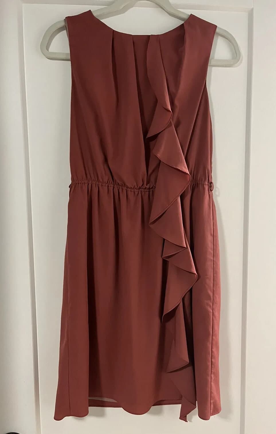 Zara Cocktail Dress Mauve Pink Ruffle small S