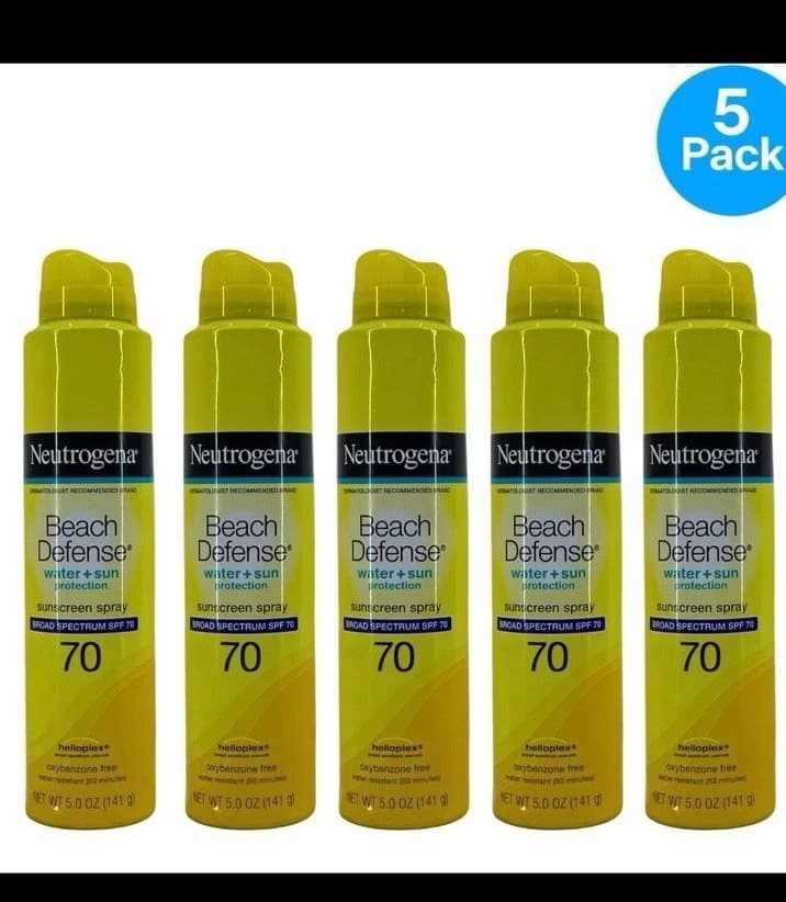Neutrogena SPF 70 Sunscreen Spray 5oz - 5 Pack New Exp 11/2026