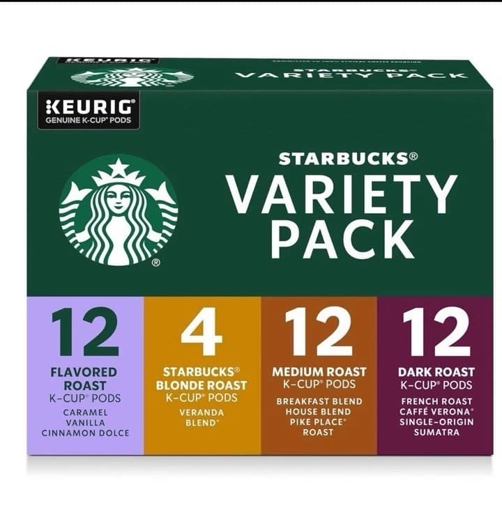 Starbucks Cup Coffee Pods Variety Pack 40 Count Kuerig Single Serve New