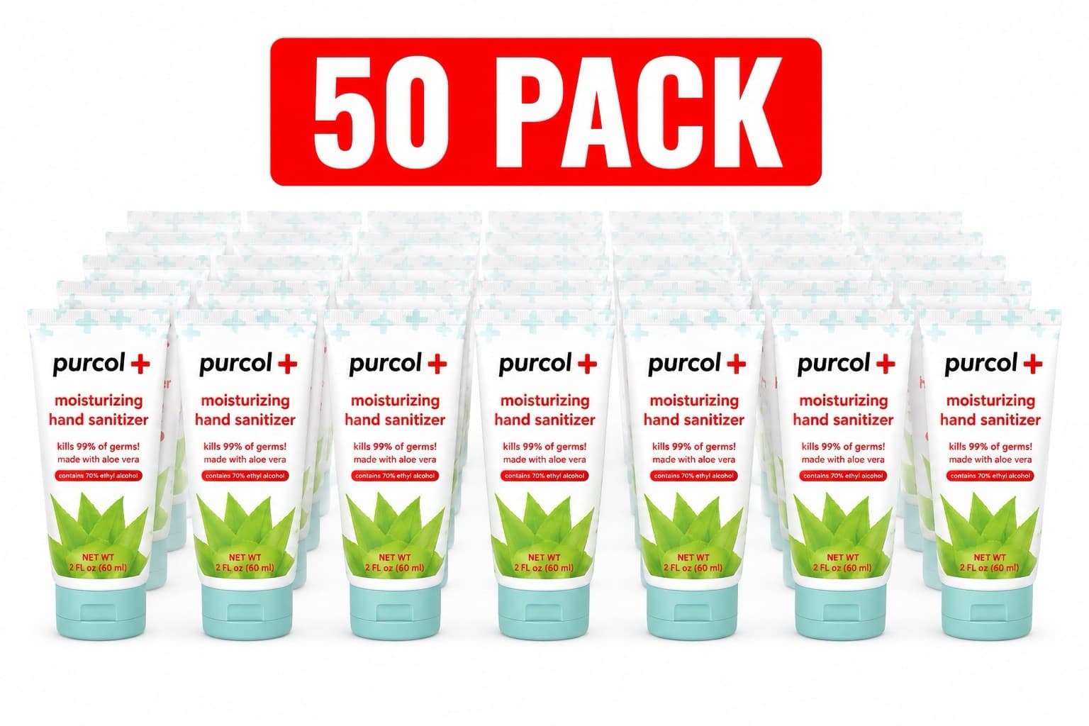 Bulk Hand Sanitizer 50 Pack 2 oz Workplace Office School Supply Travel Size