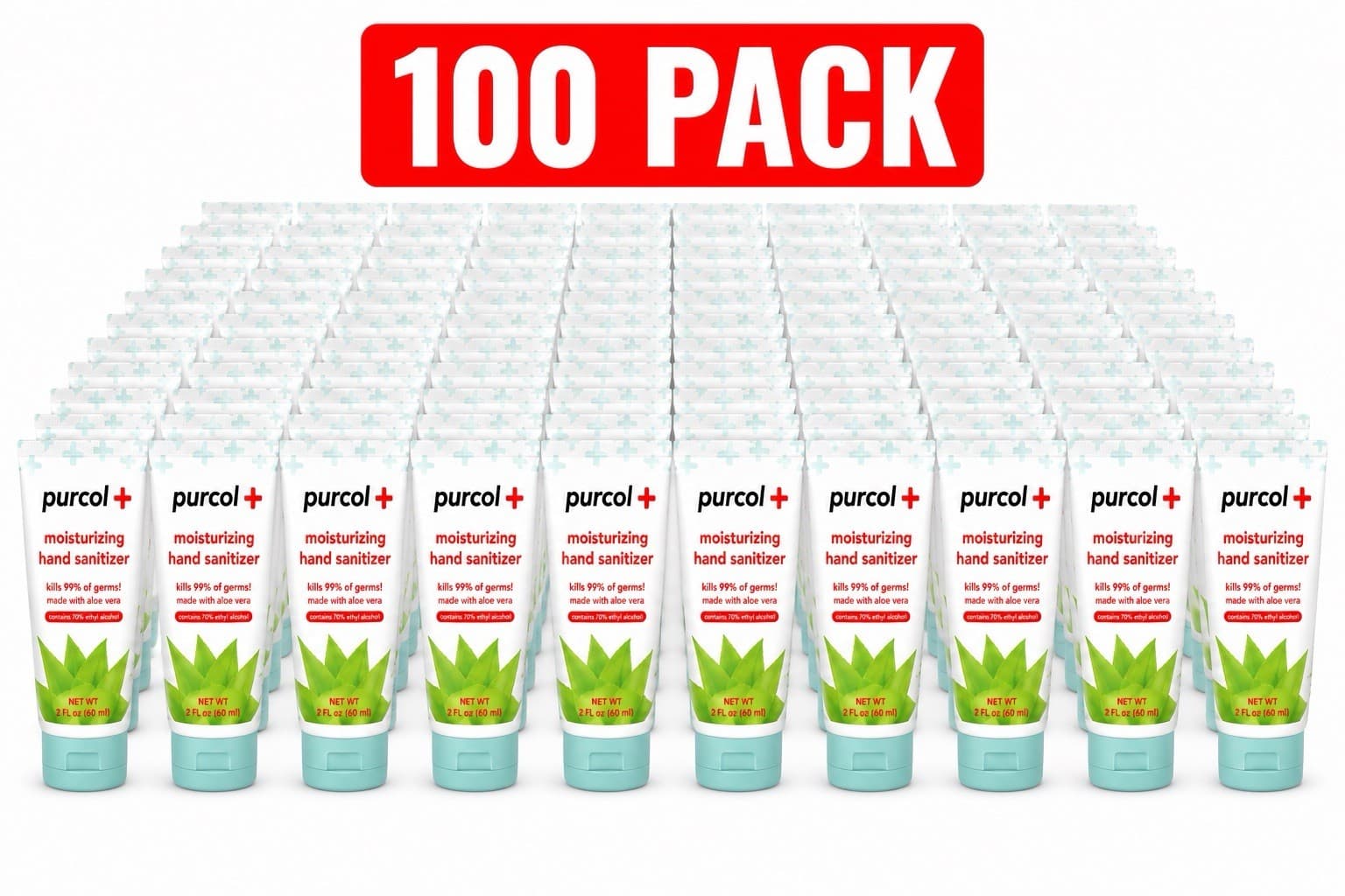 Hand Sanitizer 2 Oz. Gel -100 Bulk Case Wholesale Commercial Supply Reseller Lot