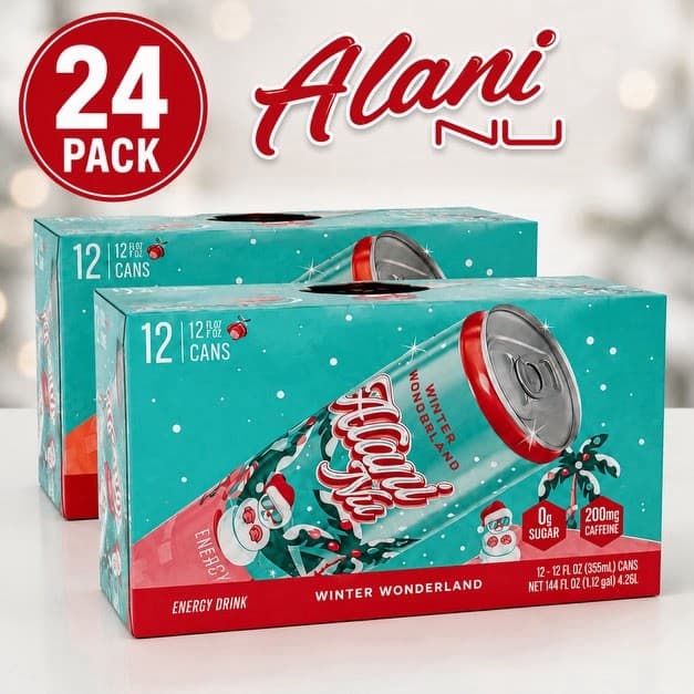 Alani Nu Winter Wonderland Energy Drink 24 Pack (2x12) Limited Edition Sealed