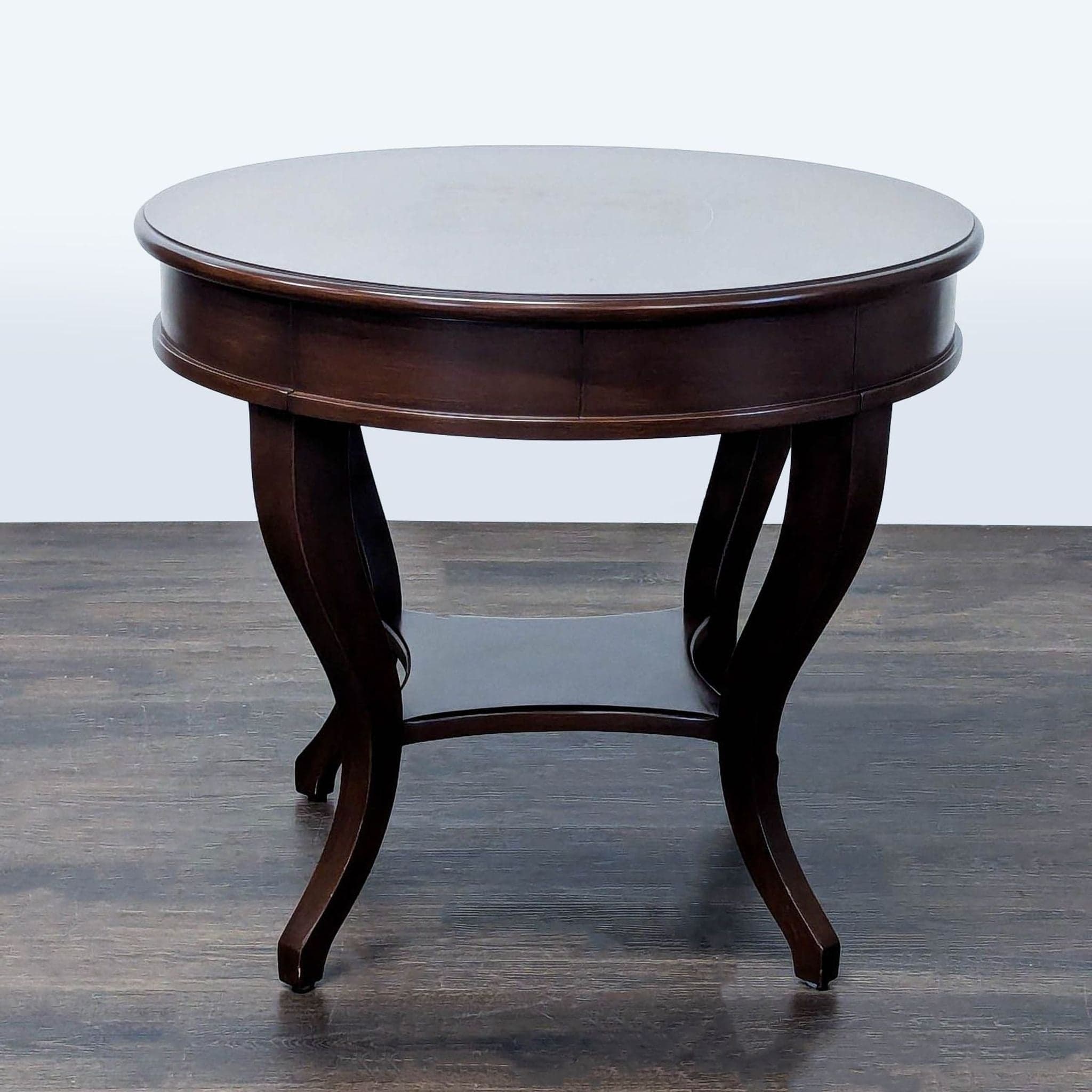 One Drawer Drum Table with Shelf