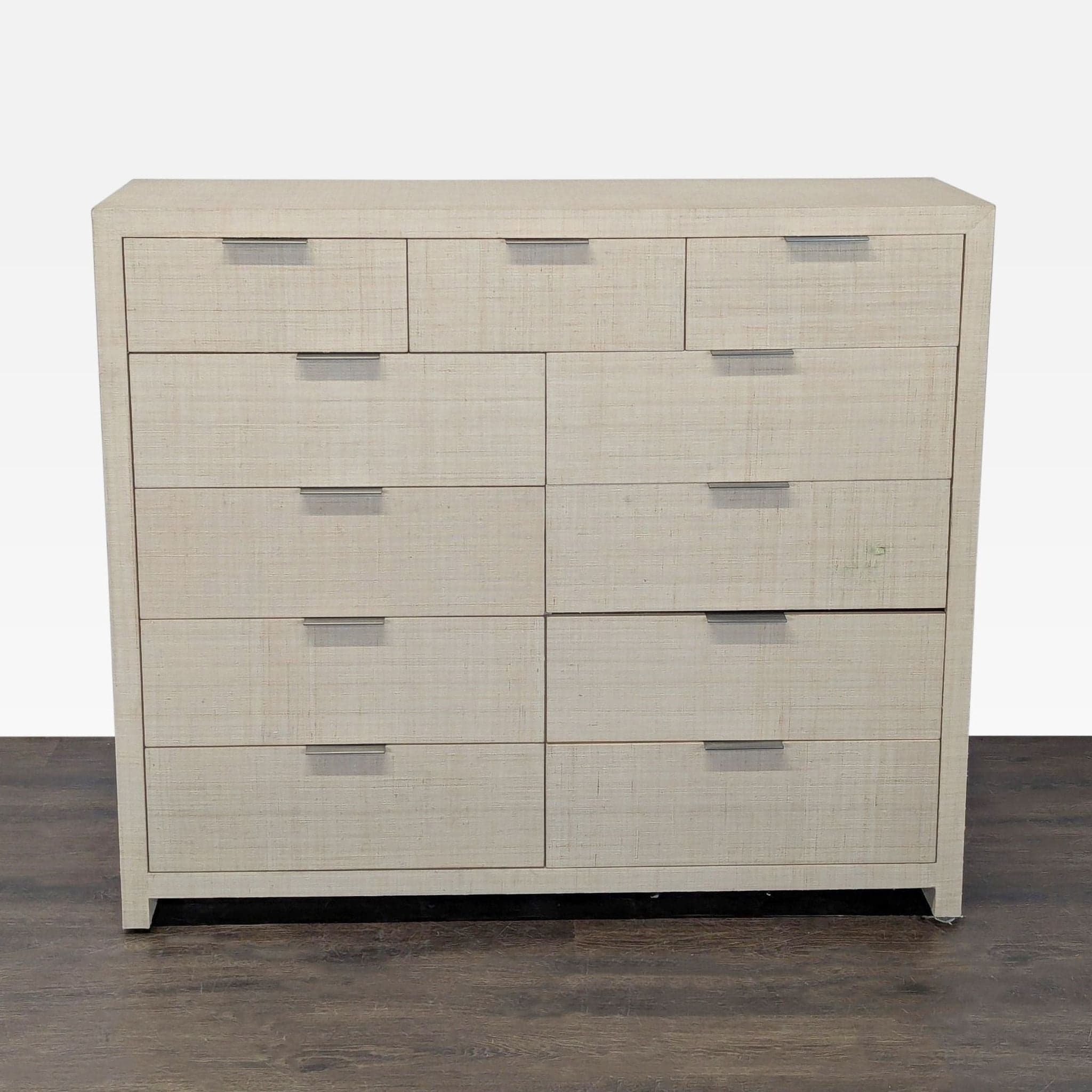 Restoration Hardware Burke 11-Drawer Modern Raffia Dresser