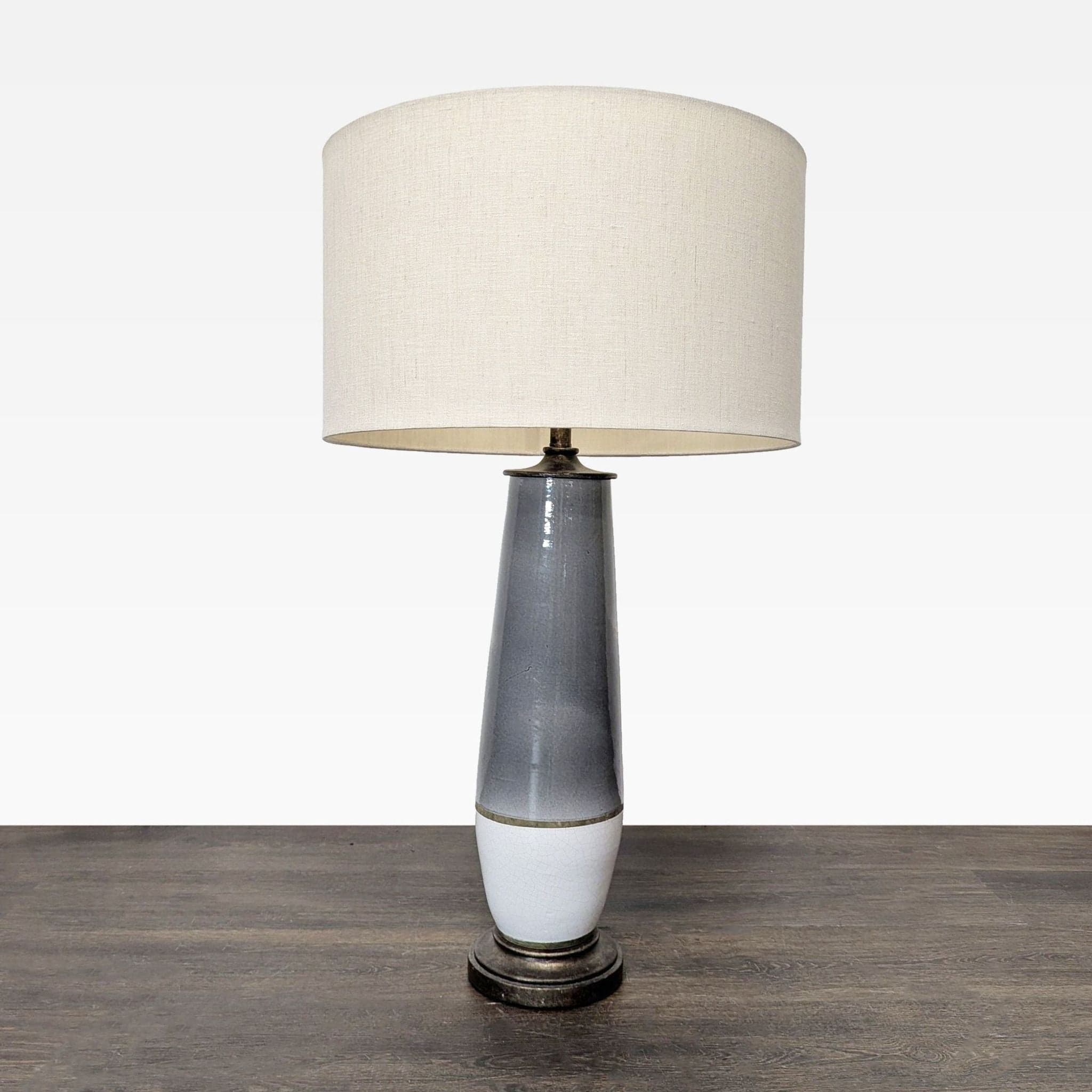Currey & Company Modern Ceramic Table Lamp with Drum Shade