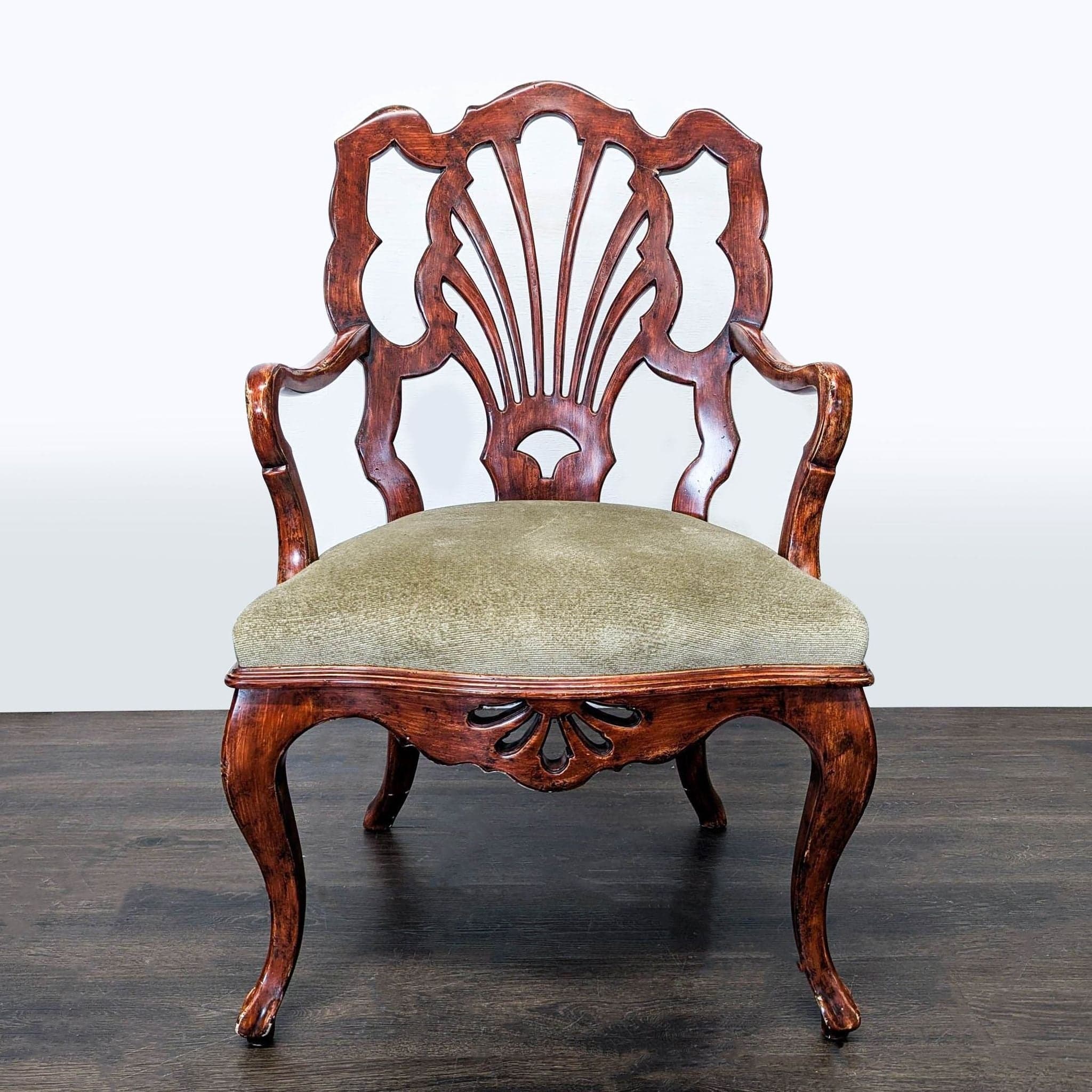 Chippendale Style Mahogany Ribbon-Back Armchair