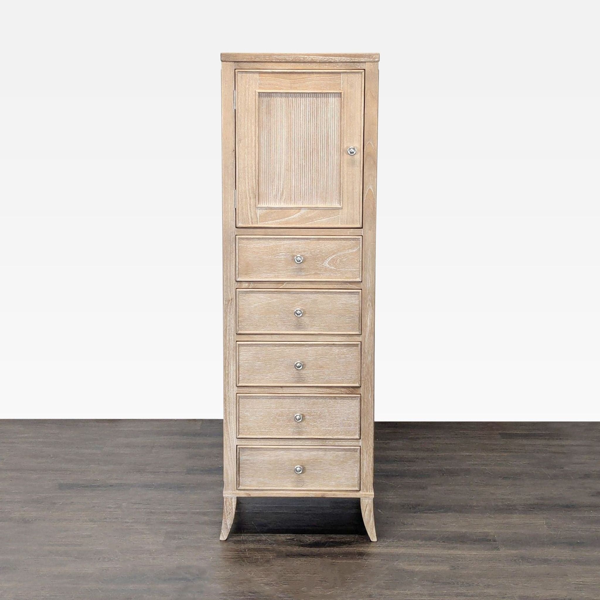 Arhaus Tall Wooden Dresser with Jewelry Cabinet