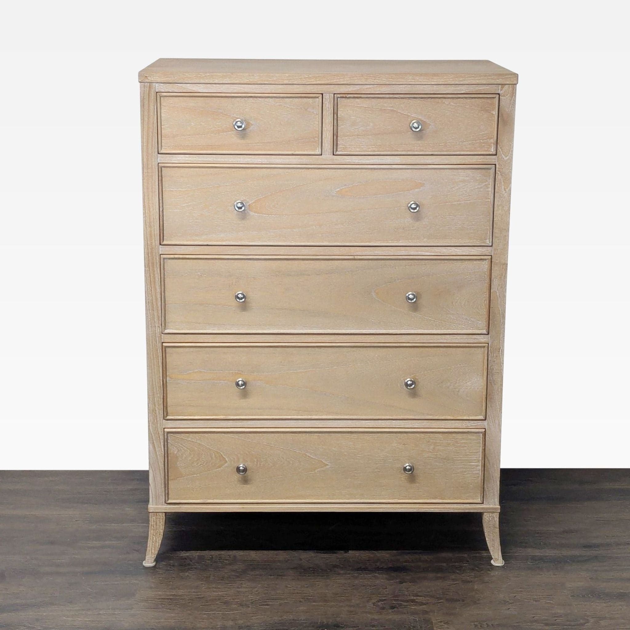 Arhaus Pearson Light Wood 6-Drawer Dresser with Metal Knobs