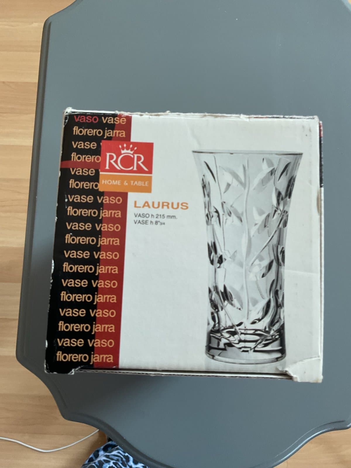 Laurus RCR 8” crystal vase from Italy