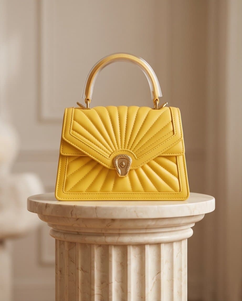 Scarleton quilted yellow evening bag
