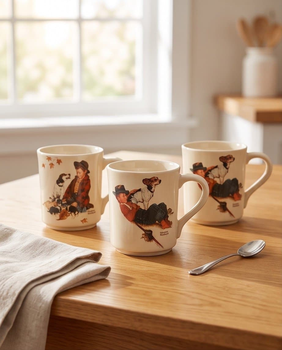 Norman Rockwell mugs “ a boy and his dog”