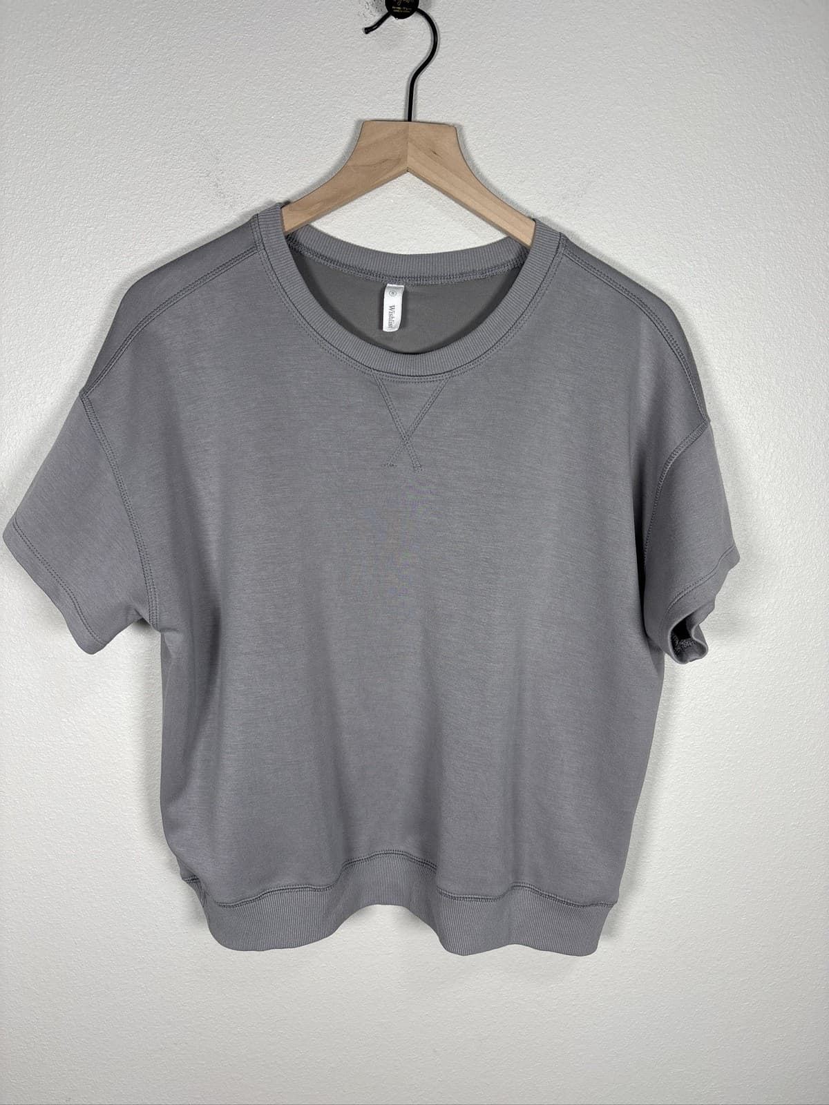 Wishlist Gray Crewneck Sweatshirt Womens Small V-Stitch Pullover
