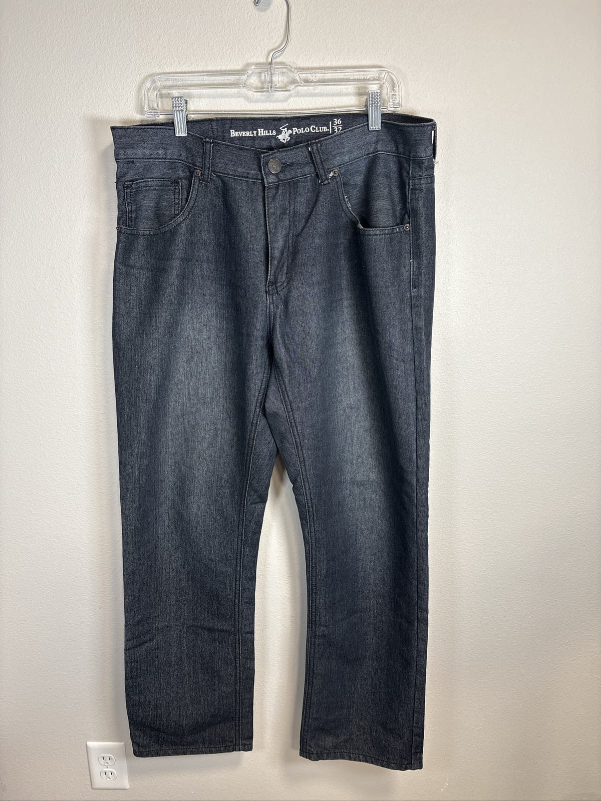 Beverly Hills Polo Club Men's 36x32 Dark Wash Straight Leg Denim Jeans